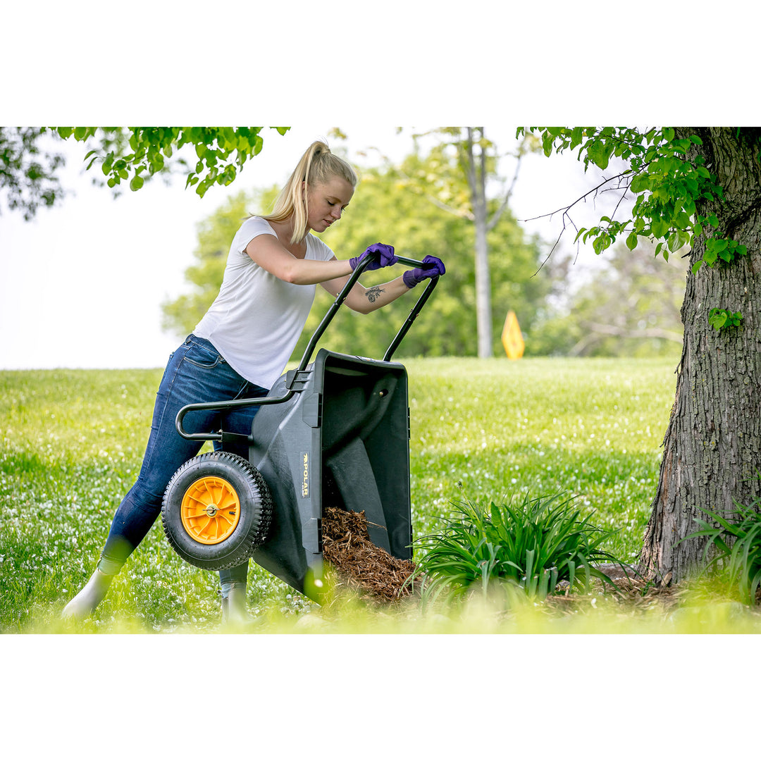 Polar Trailer 7 Cubic Foot Heavy Duty Yard Garden Wheelbarrow Cub Cart(Open Box) - VMInnovations