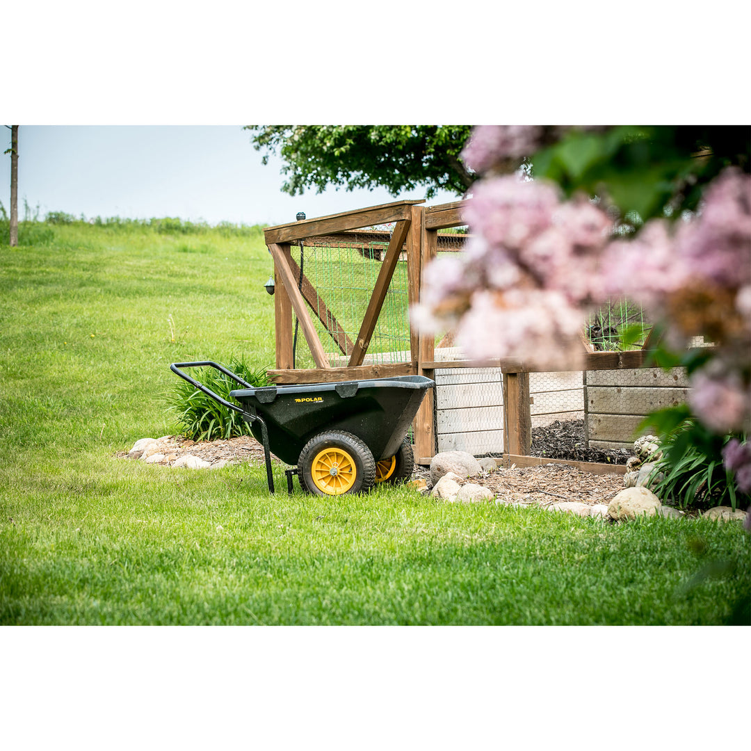 Polar Trailer 7 Cubic Foot Heavy Duty Yard Garden Wheelbarrow Cub Cart(Open Box) - VMInnovations