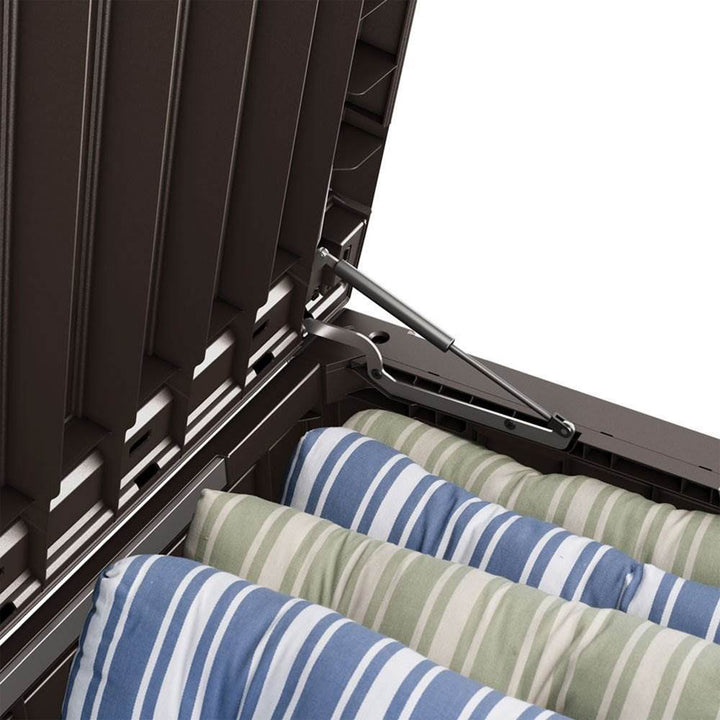 Keter Westwood 150 Gallon Outdoor Furniture Storage Deck Box, Espresso(Open Box) - VMInnovations