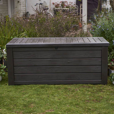 KKeter Westwood 150 Gallon Outdoor Furniture Storage Deck Box, Espresso (Used)