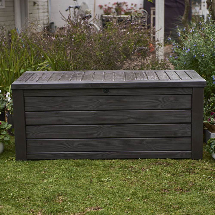 KKeter Westwood 150 Gallon Outdoor Furniture Storage Deck Box, Espresso (Used) - VMInnovations