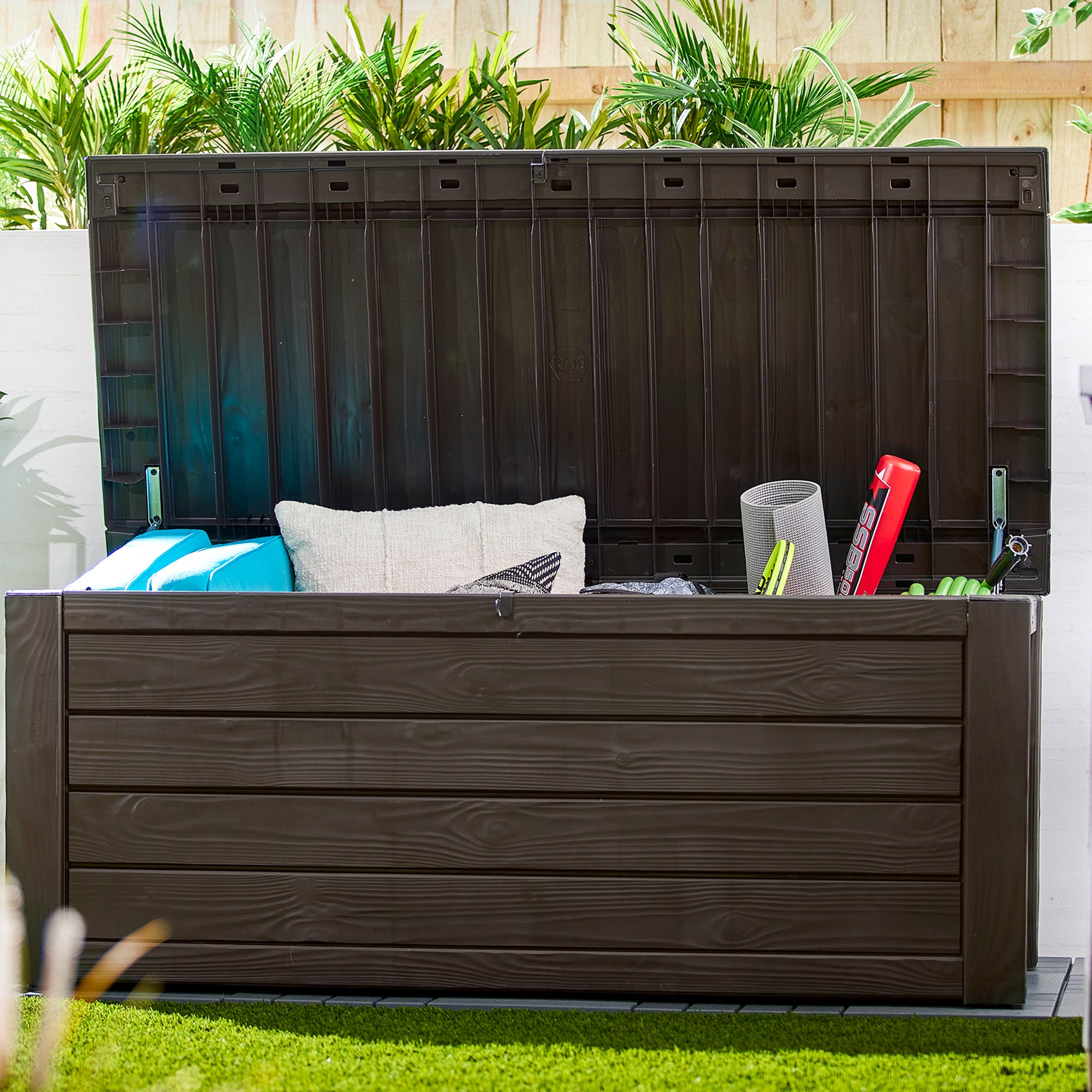 Keter Westwood 150gal All Weather Outdoor Storage Deck Box & Bench (For Parts) - VMInnovations