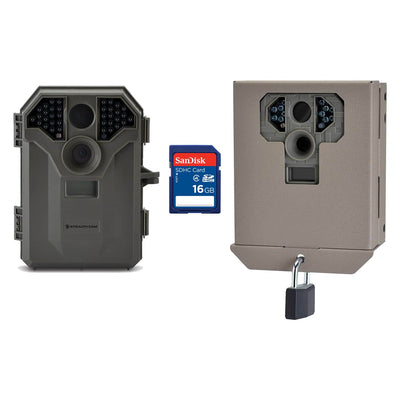 Stealth Cam 8MP No Glo Invisible IR Game Trail Camera w/ Security Case & SD Card