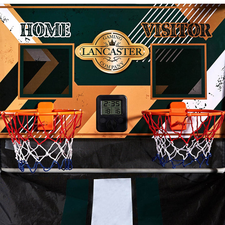 Lancaster Sports EZ-Fold 2 Player Indoor Arcade Dual Basketball Hoop Shot Game