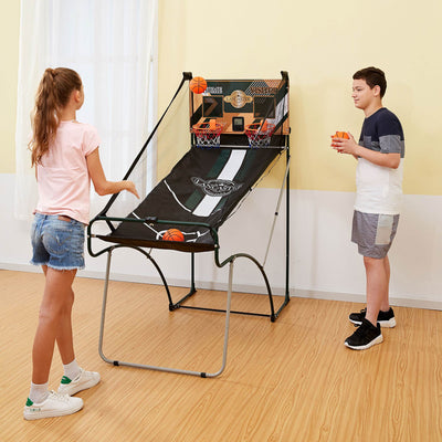 Lancaster Sports EZ-Fold 2 Player Indoor Arcade Dual Basketball Hoop Shot Game