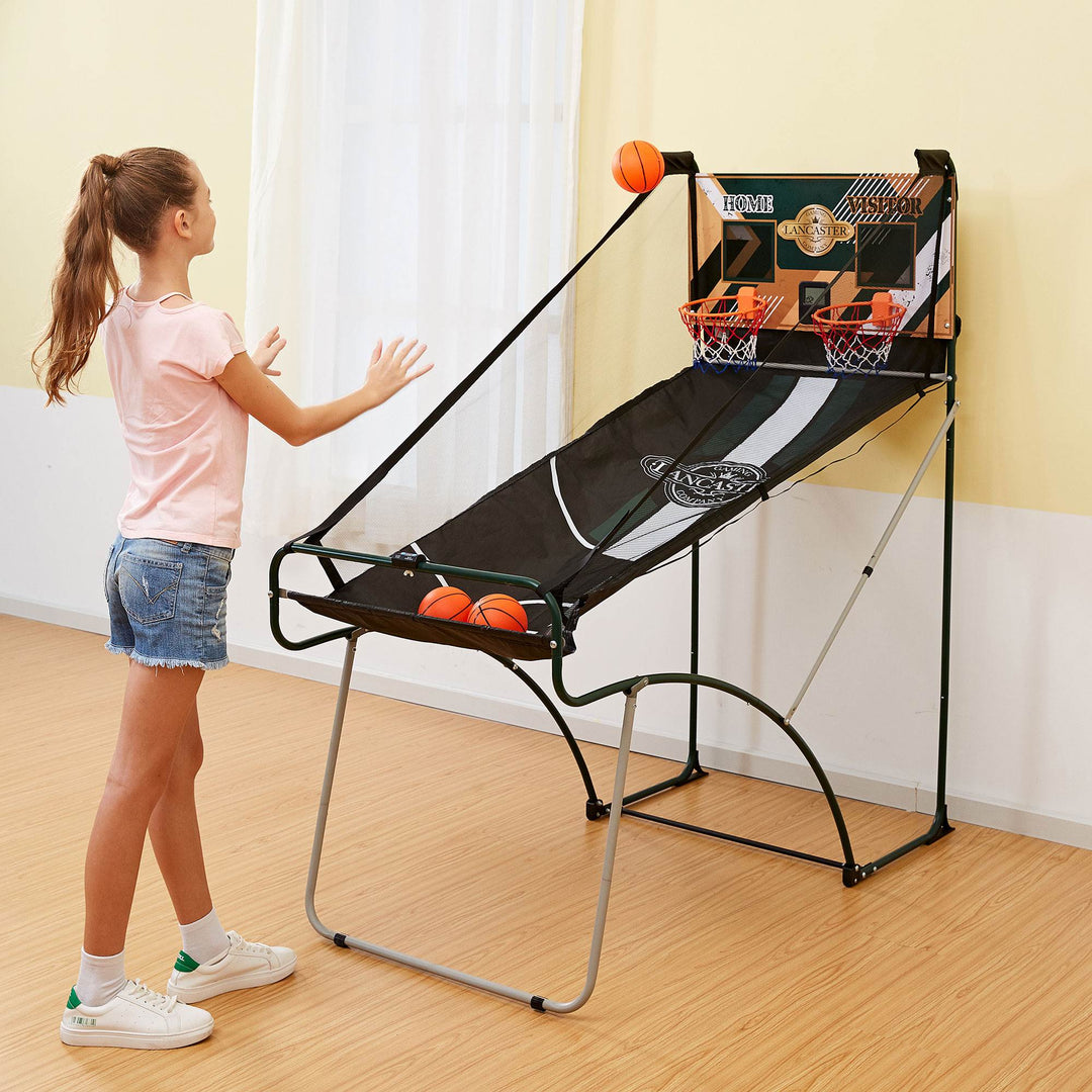 Lancaster Sports EZ-Fold 2-Player Indoor Arcade Basketball Game (Open Box)