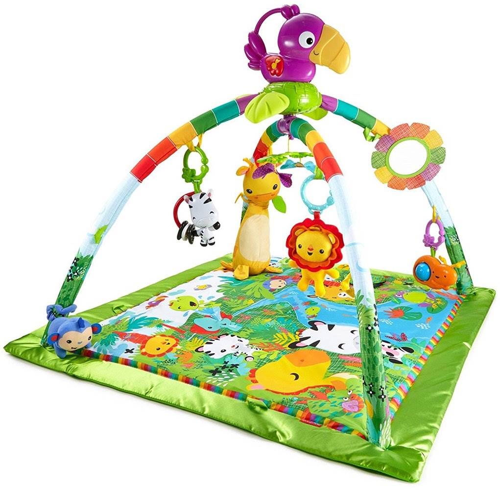Fisher-Price Rainforest Music and Lights Deluxe Gym Baby Activity Mat (Open Box)