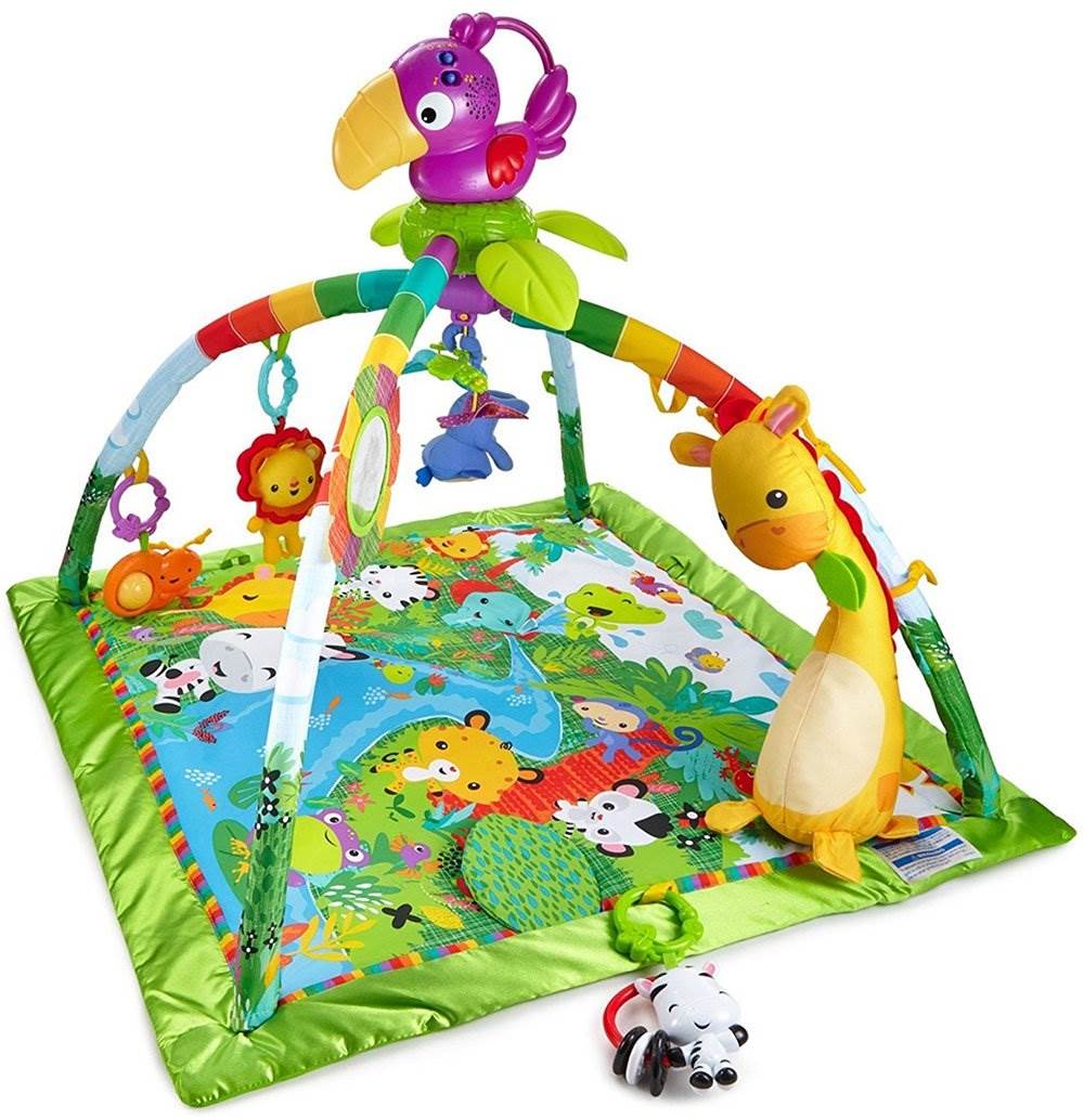 Fisher-Price Rainforest Music and Lights Deluxe Gym Baby Activity Mat (Open Box)