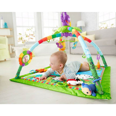 Fisher-Price Rainforest Music and Lights Deluxe Gym Baby Activity Mat (Open Box)