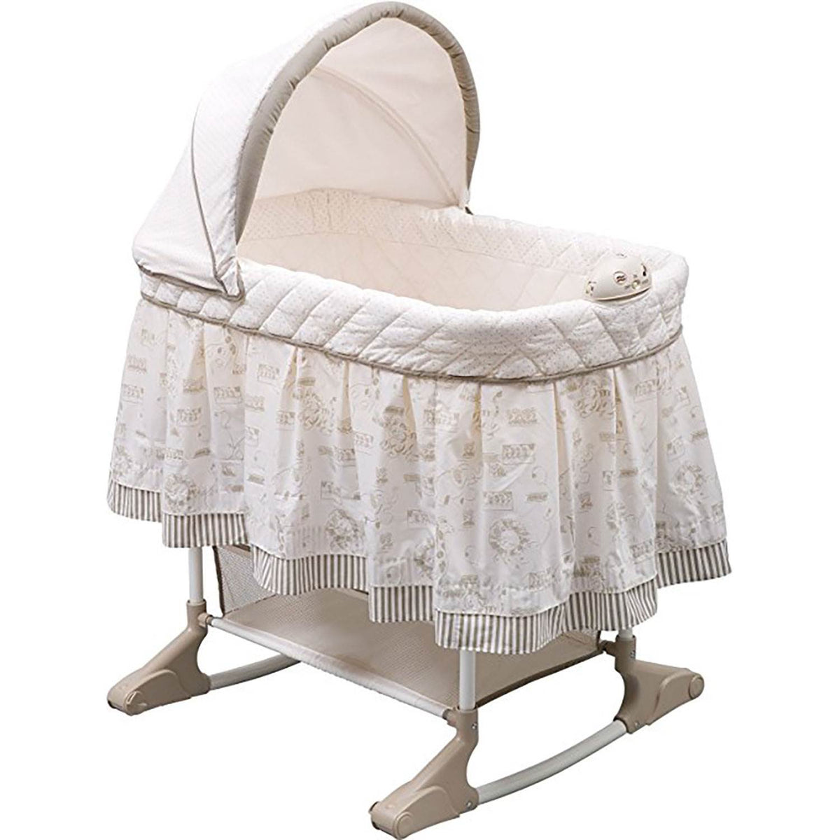 Delta Children Newborn Infant Baby Playtime Jungle Gliding Rocking Bassinet