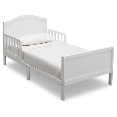 Delta Children Bennett Toddler Bed Frame with Guardrails, White (Bed Frame Only)