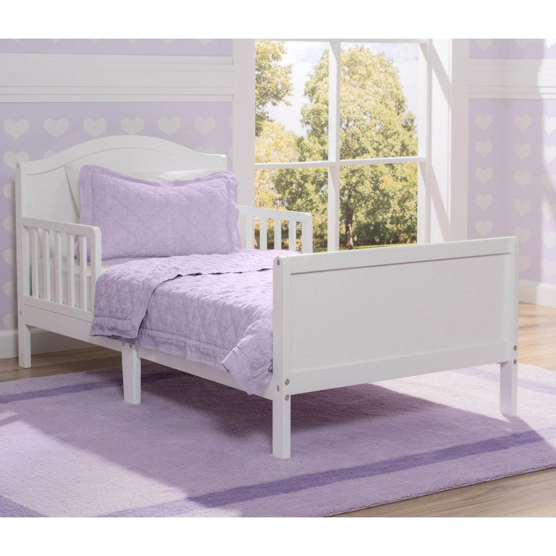 Delta Children Bennett Toddler Bed Frame with Guardrails, White (Bed Frame Only)