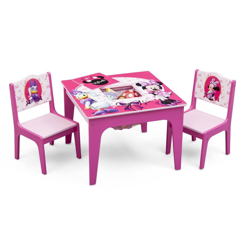 Delta Children Disney Minnie Mouse Deluxe Kids Storage Play Table and Chairs Set