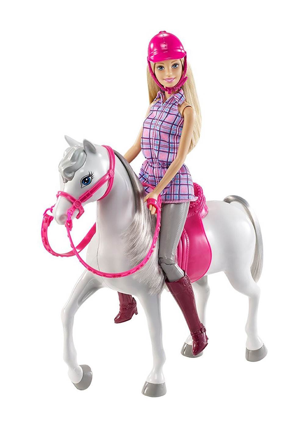 Mattel Barbie Doll Saddle and Ride Gray Toy Pony Horse Play Set, Pink (Open Box)