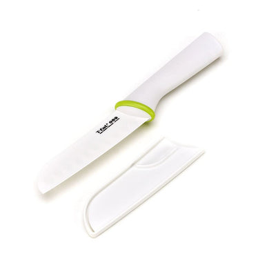T-Fal Zen 84215 Ergonomic Sharp Ceramic 5 Inch Kitchen Santoku Knife with Sheath