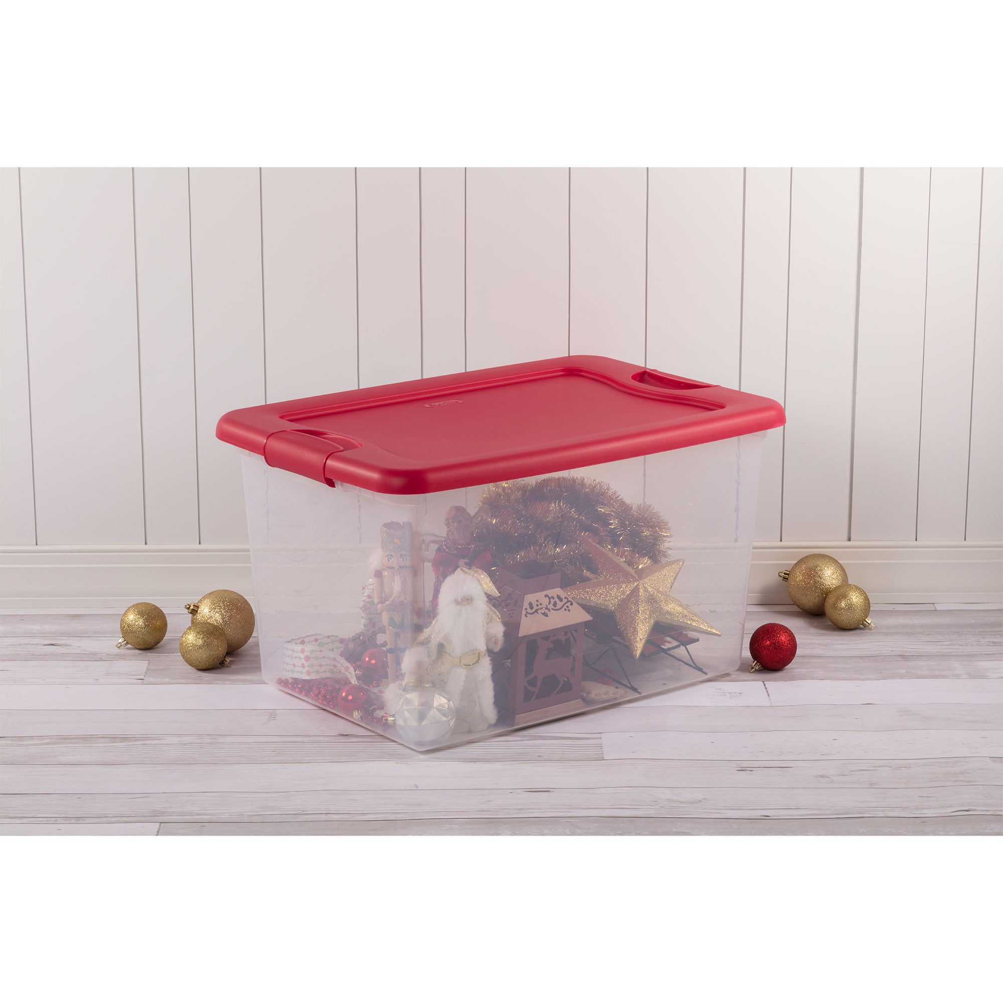 Sterilite 64 Quart Clear Plastic Storage Bin Container Tote with Lid (4 Pack)