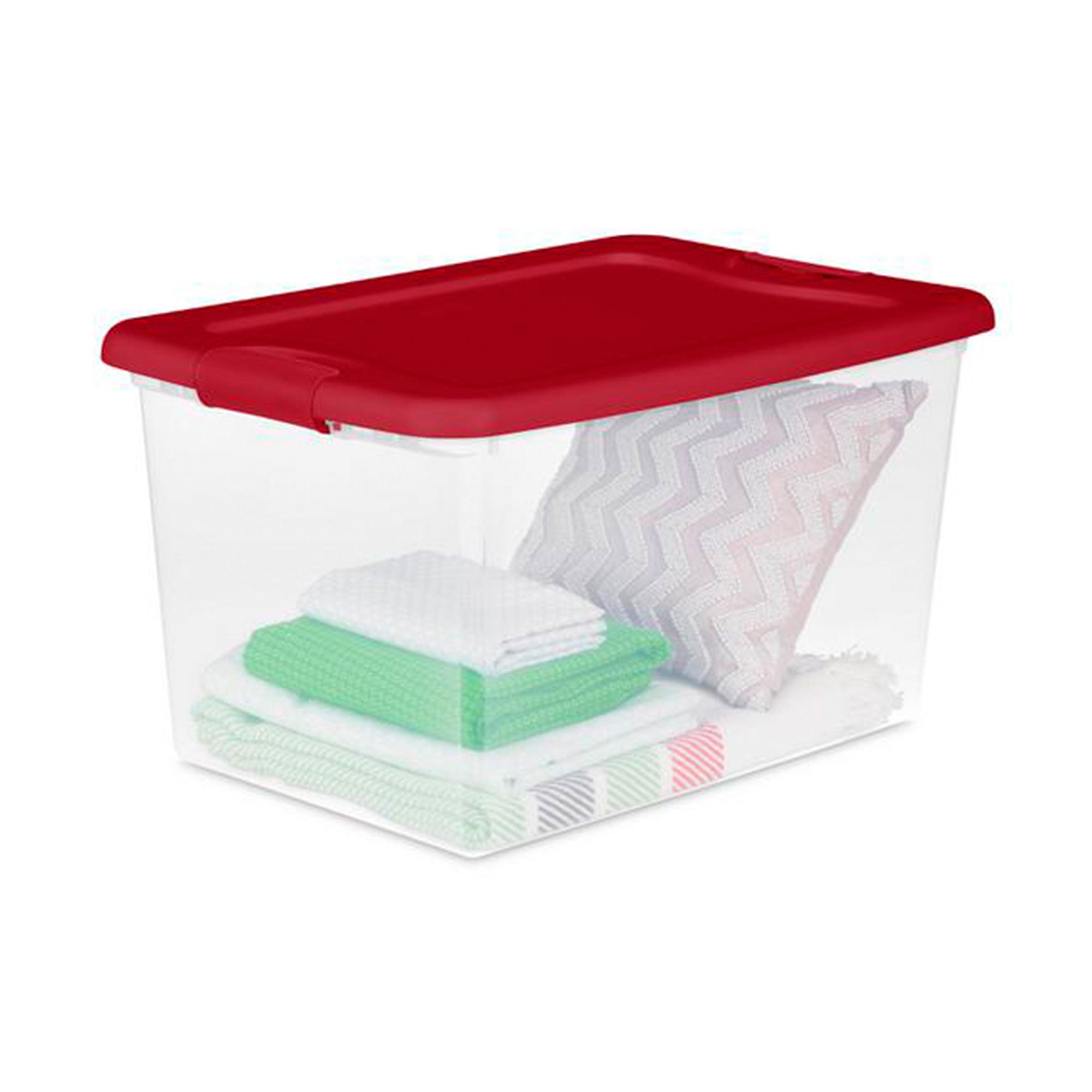 Sterilite 64 Quart Clear Plastic Storage Bin Container Tote with Lid (4 Pack)