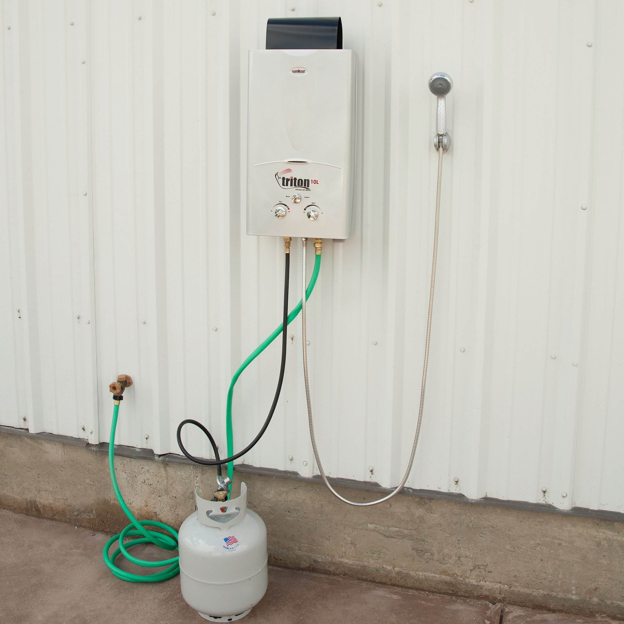 Camp Chef Triton 10 Liter Gas Portable Camp Water Heater w/ Shower Head | (Used)