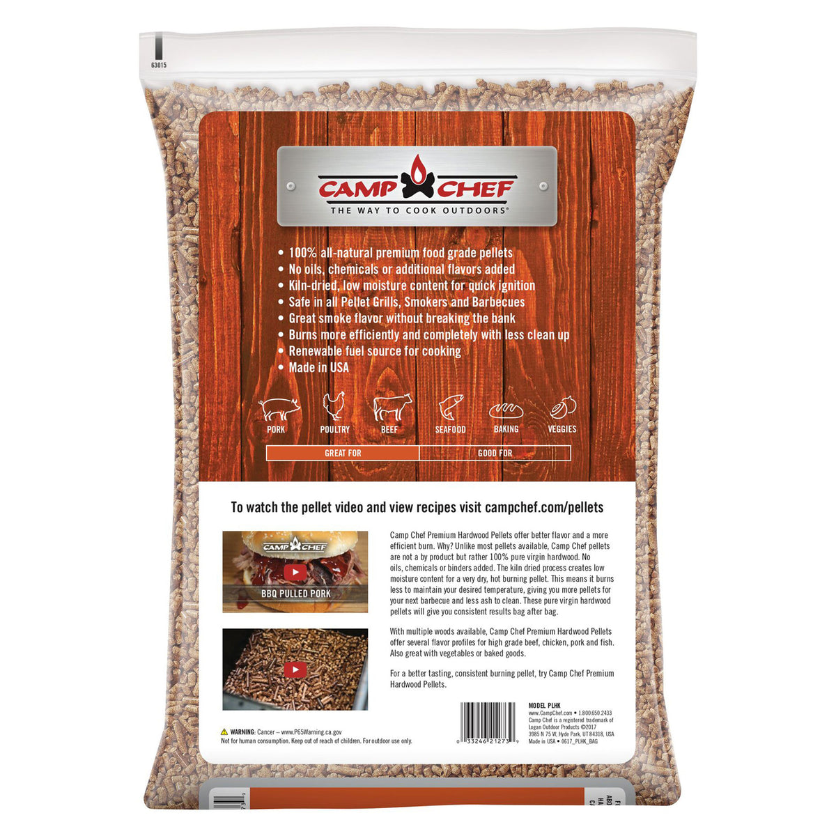Camp Chef Smoker Grill Premium Hickory Barbecue Hardwood Pellets, 20 Pounds