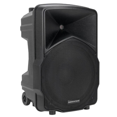 American Audio 15" Wireless Speakers + ADJ  Speaker Stands + Microphone + Cable