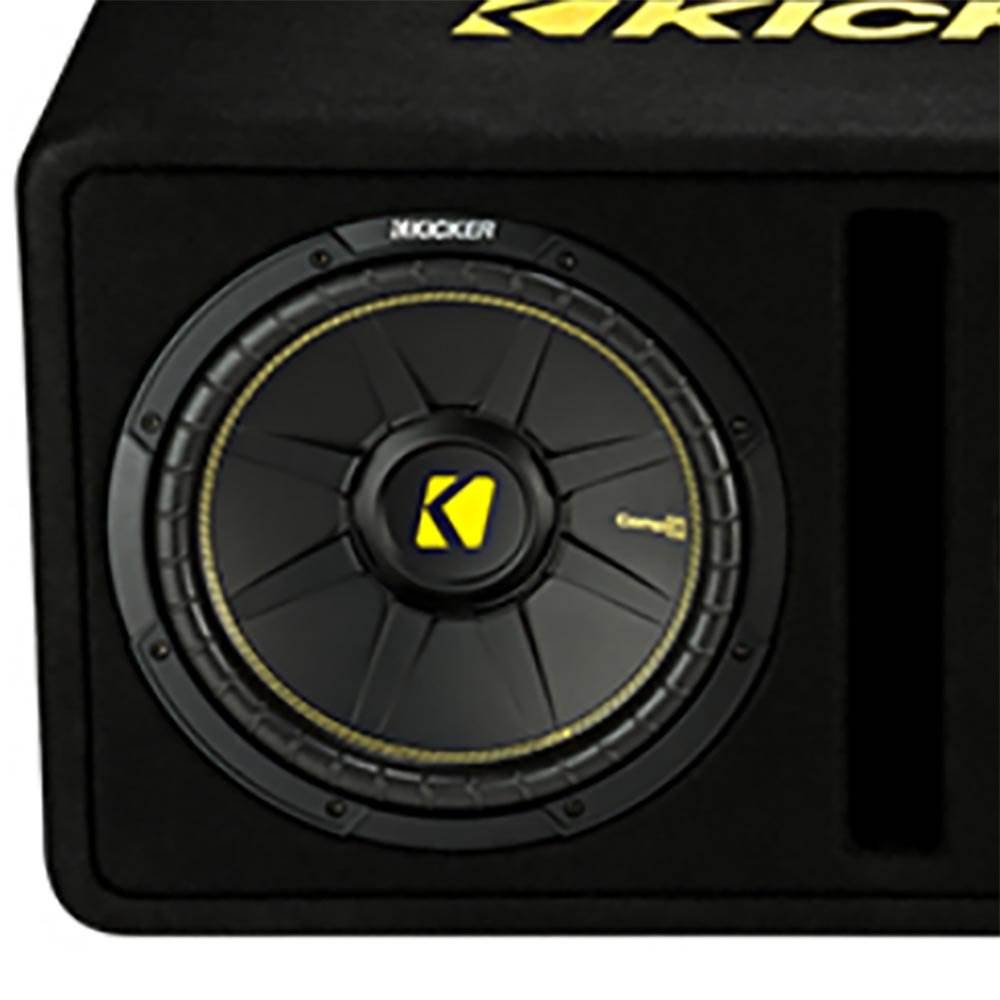 Kicker 10" 1200W Subwoofer Enclosure & Planet Audio Mono Amplifier w/ Wiring Kit