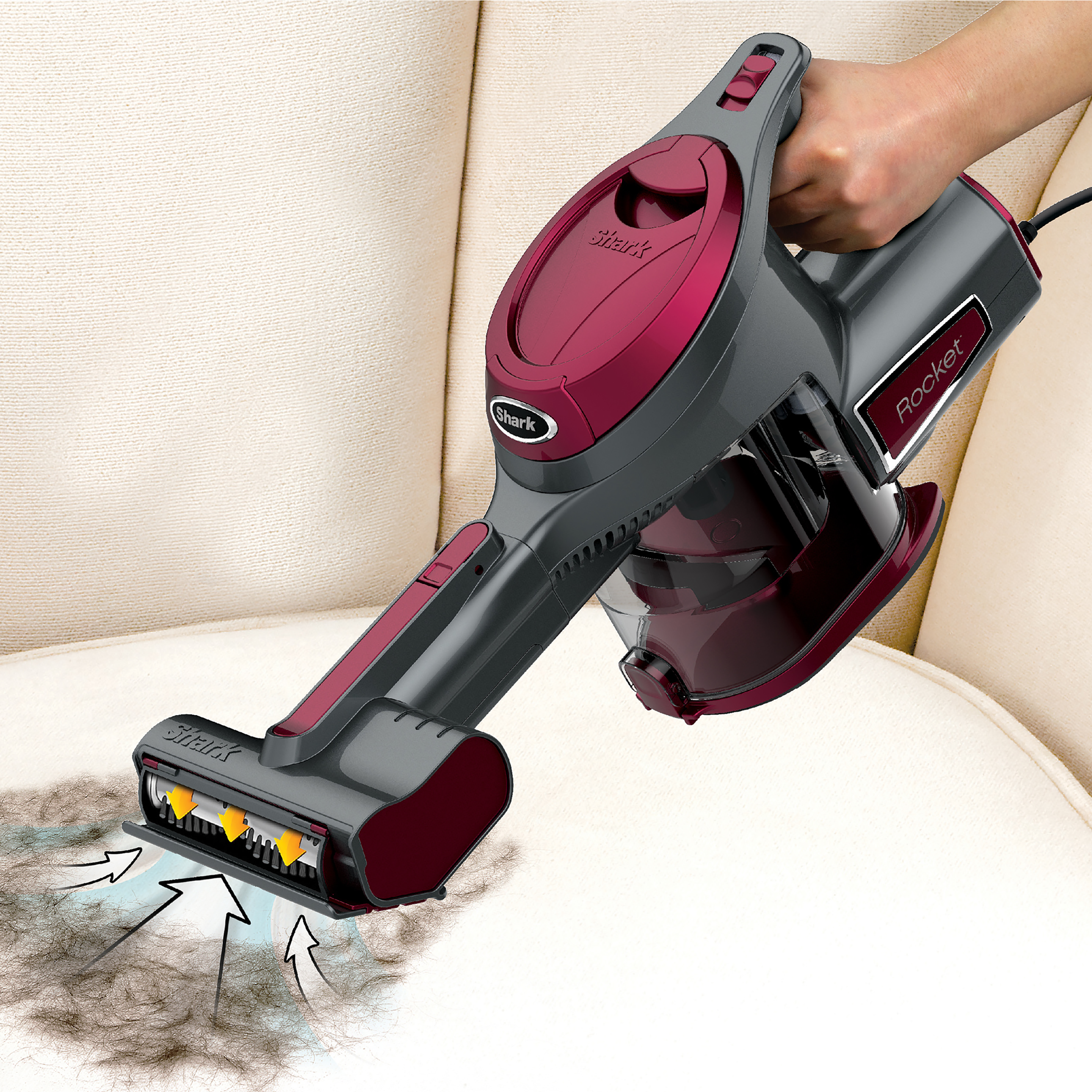 Shark Refurbished Rocket HV292 Light Corded Handheld Vacuum, Burgundy (Used)