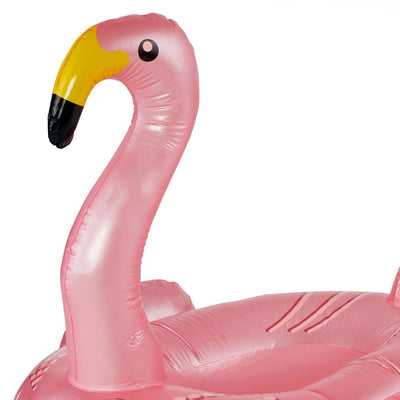 Swimline Giant Inflatable Ride-On Color Changing LED Light Up Flamingo Float