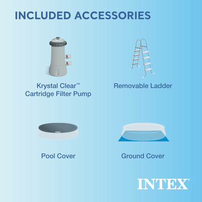 Intex 15' x 48" Above Ground Inflatable Family Swimming Pool w/ Pump (Open Box)