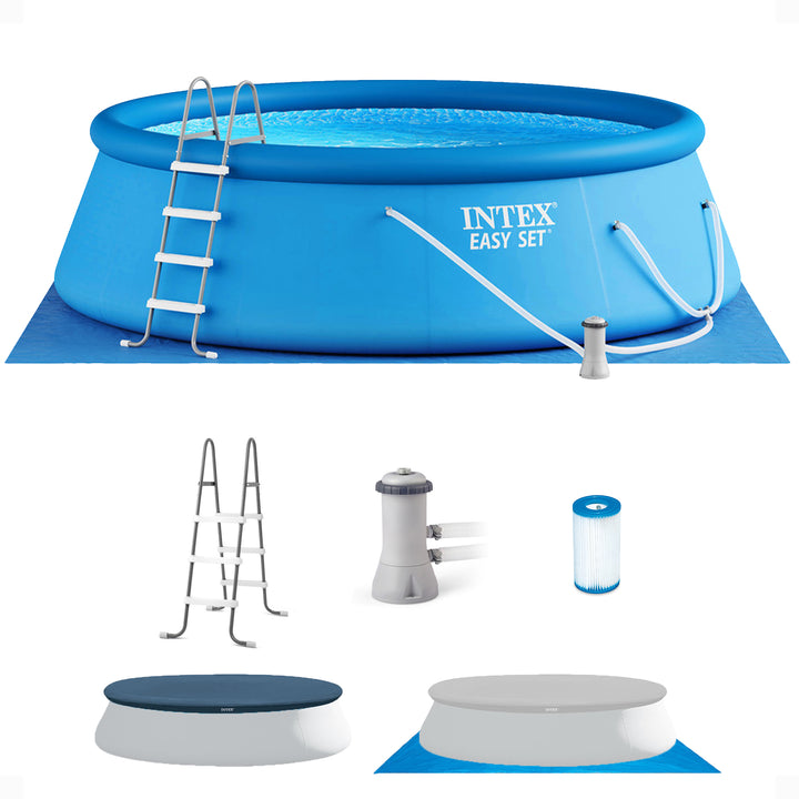 Intex 15'x48" Inflatable Above Ground Swimming Pool w/ Ladder & Pump(Open Box)