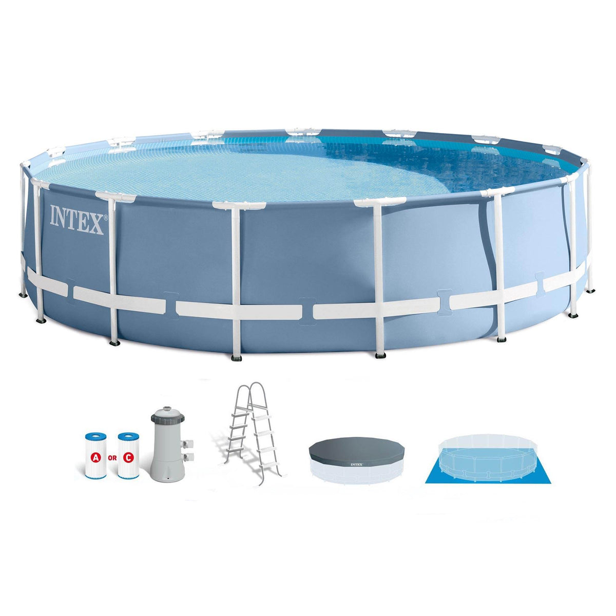 Intex 15ft x 42in Prism Frame Above Ground Swimming Pool Set w/ Pump (Open Box)