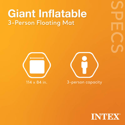 Intex Giant 9.5' Inflatable Floating Swimming Pool Lake Mat Platform Pad (Used)