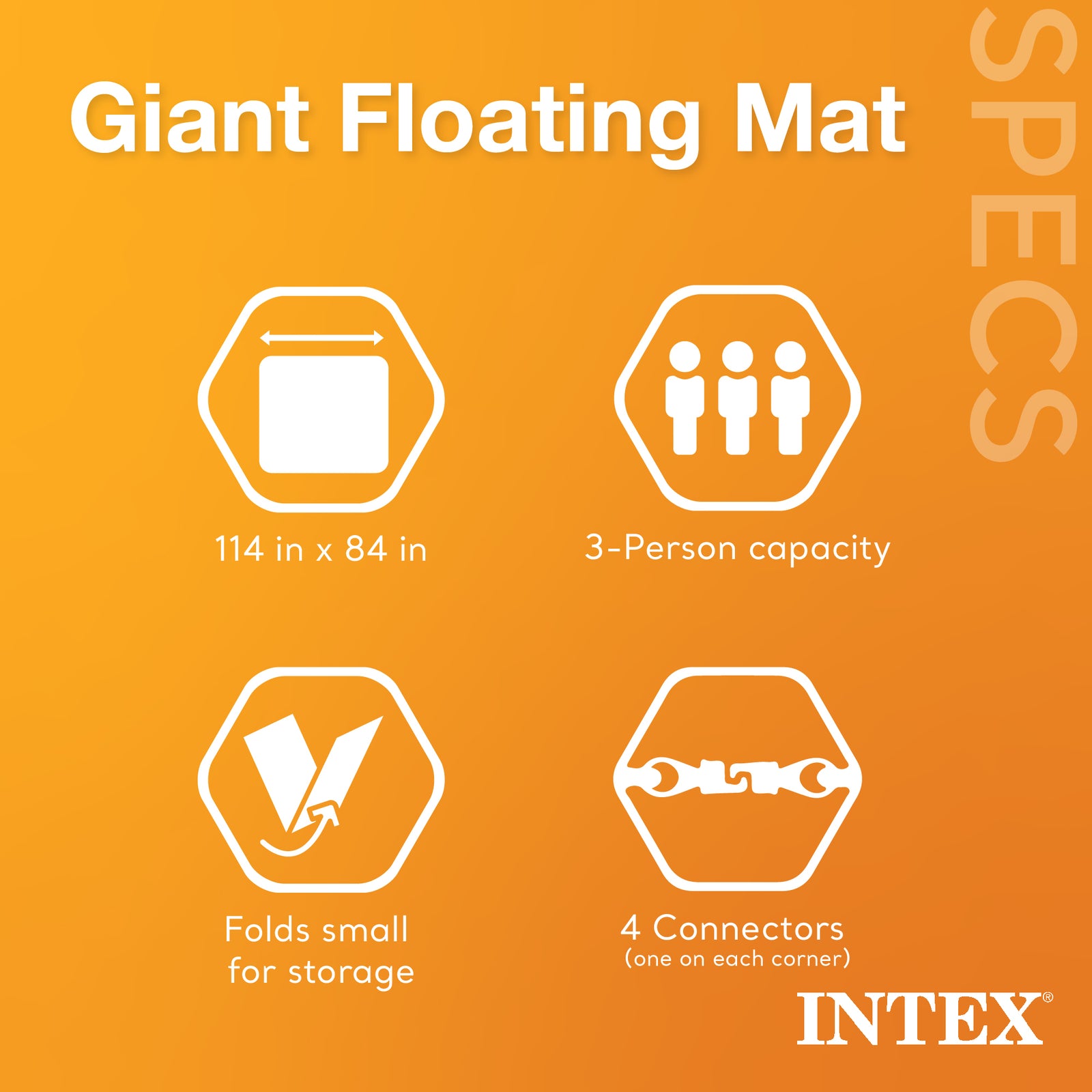 Intex Giant 9.5' Inflatable Floating Swimming Pool Lake Mat Platform Pad (Used) - VMInnovations