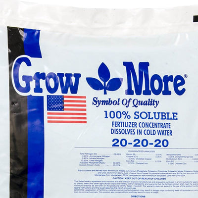 Grow More Cold Water 20-20-20 Soluble Plant Fertilizer, 25 Pounds (Open Box)