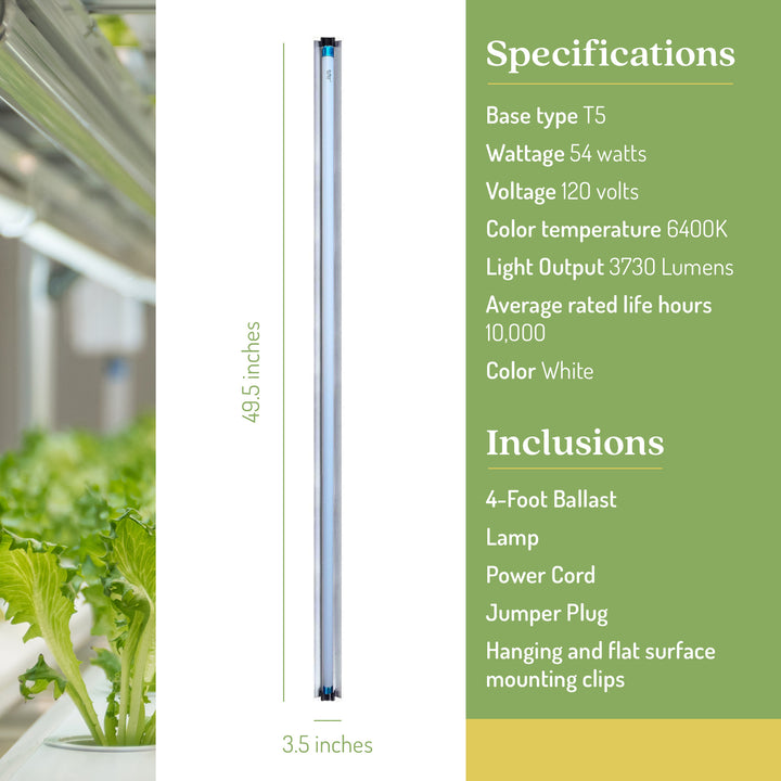 SunBlaster 54W 6400K 4' Grow Light Ballast with NanoTech Reflector, 3 Pack - VMInnovations
