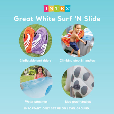 Intex Surf 'N Slide Inflatable Kids Splash Water Slide w/ Surf Riders (Open Box)