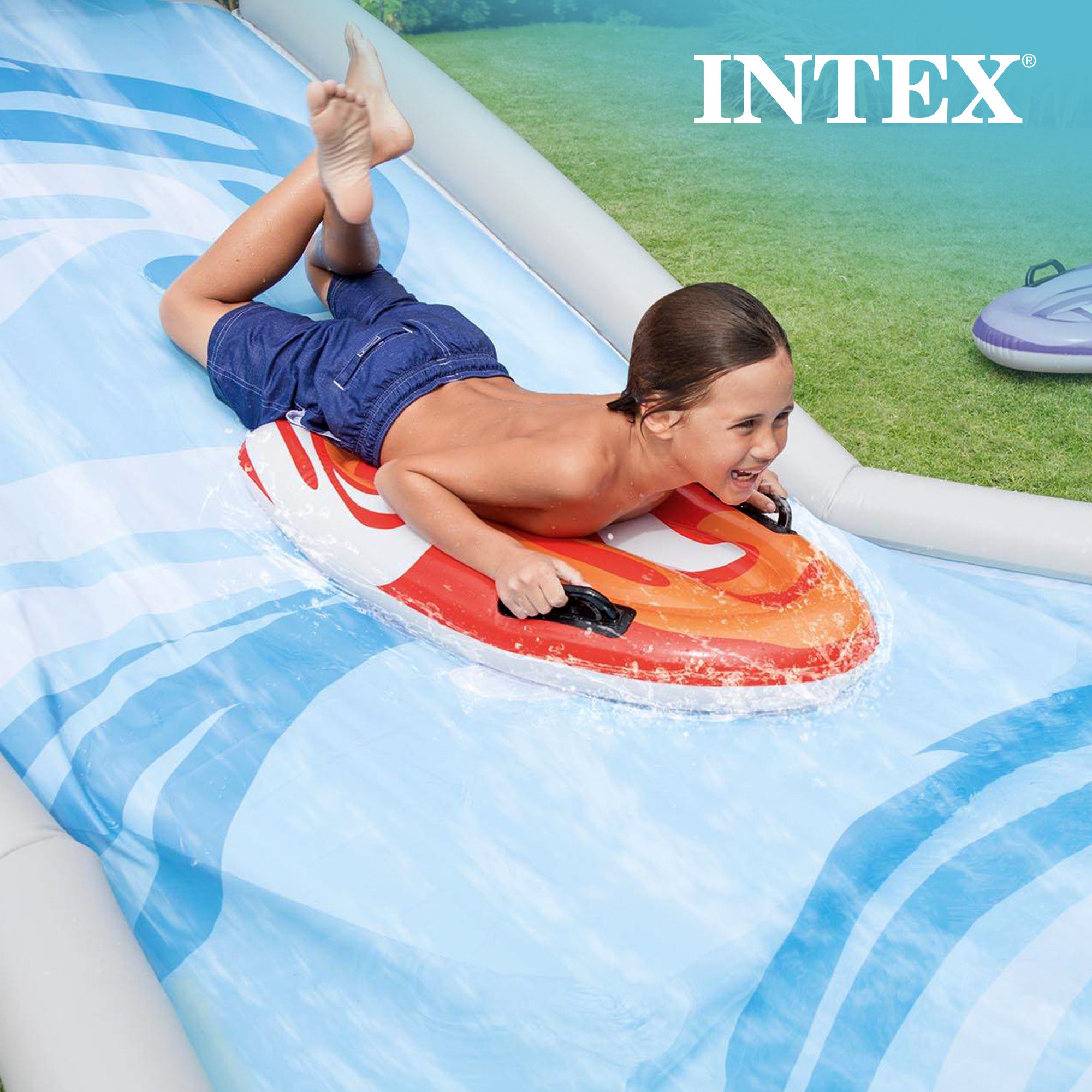 Intex Surf 'N Slide Inflatable Kids Water Slide w/ Surf Riders(Open Box)(6 Pack) - VMInnovations