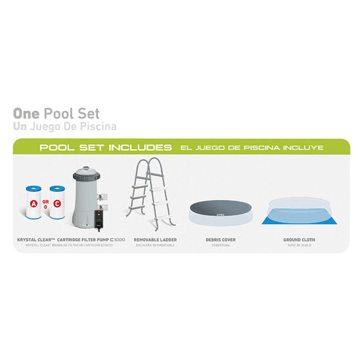Intex 15ft x 42in Easy Set Up Inflatable Above Ground Pool Set (For Parts)