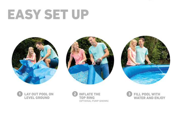 Intex 15ft x 42in Easy Set Up Inflatable Above Ground Pool Set (For Parts)