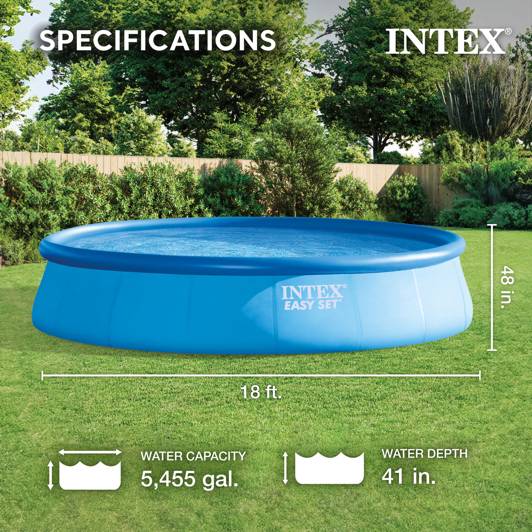 Intex 18Ft x 48In Inflatable Round Above Ground Swimming Pool Set (For Parts)