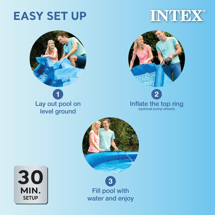 Intex 26175EH 18' x 48" Inflatable Round Outdoor Above Ground Swimming Pool Set