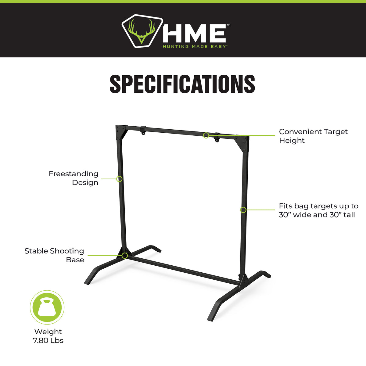 HME Products Bowhunting Archery Range Practice Shooting 30 Inch Bag Target Stand