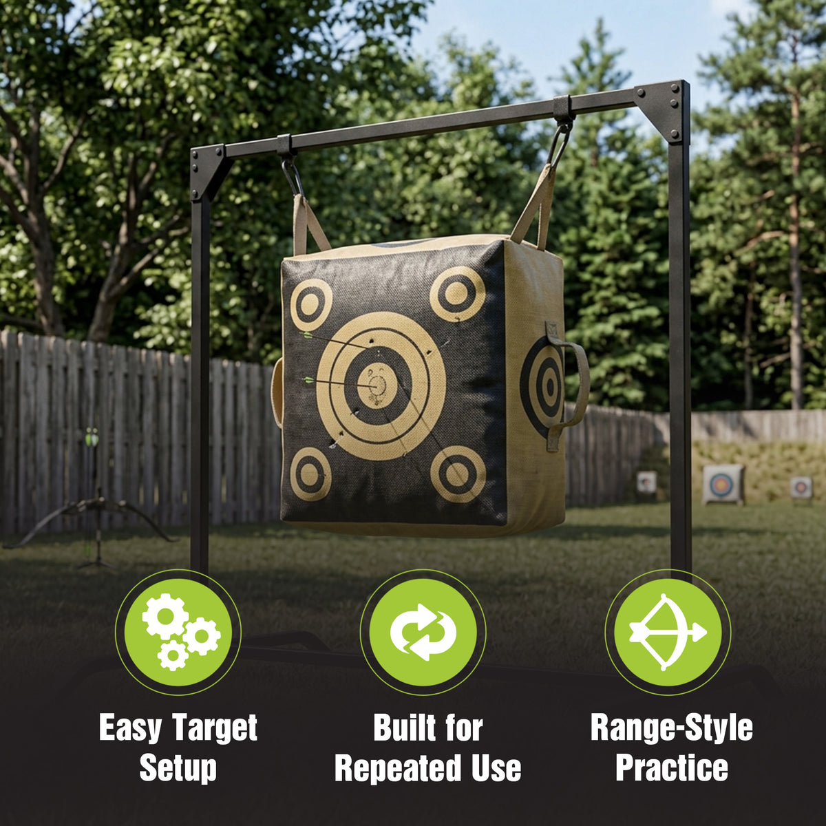 HME Products Bowhunting Archery Range Practice Shooting 30 Inch Bag Target Stand