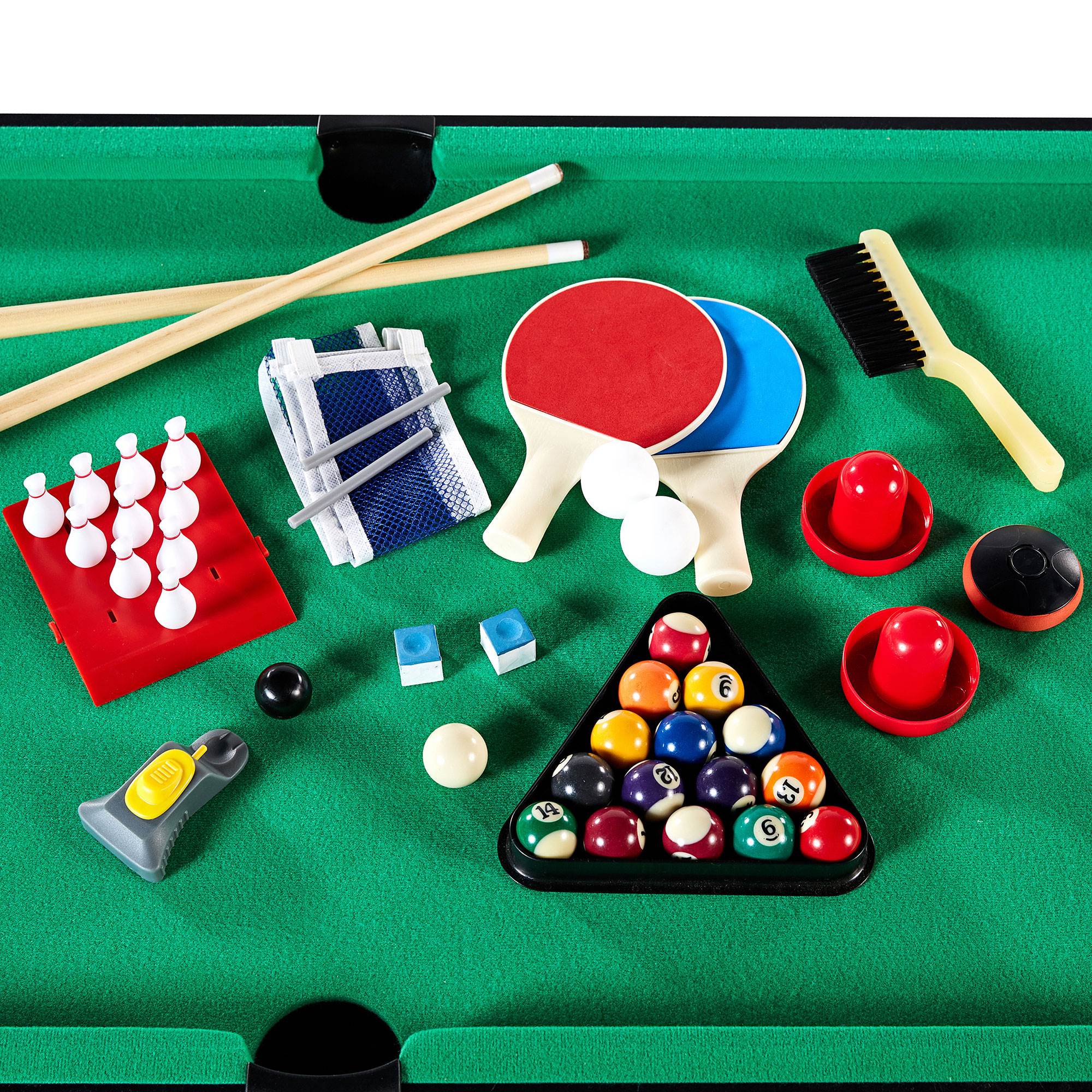 Lancaster 4 in 1 Bowling, Hockey, Table Tennis, Pool Arcade Game Table, Black
