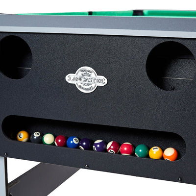 Lancaster 4 in 1 Bowling, Hockey, Table Tennis, Pool Arcade Game Table, Black