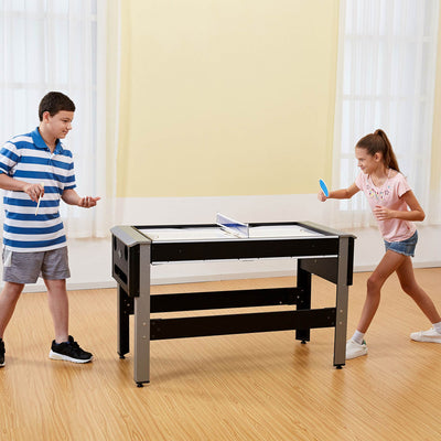 Lancaster 4 in 1 Bowling, Hockey, Table Tennis, Pool Arcade Game Table, Black