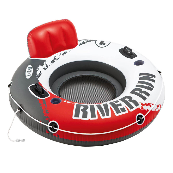 Intex River Run Inflatable 2 Rider River Float w/ Cooler + River Run Single Tube