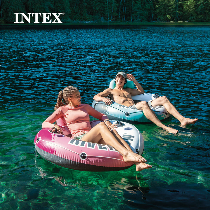 Intex River Run Single Inflatable Floating Water Tube, Color Varies (Used)