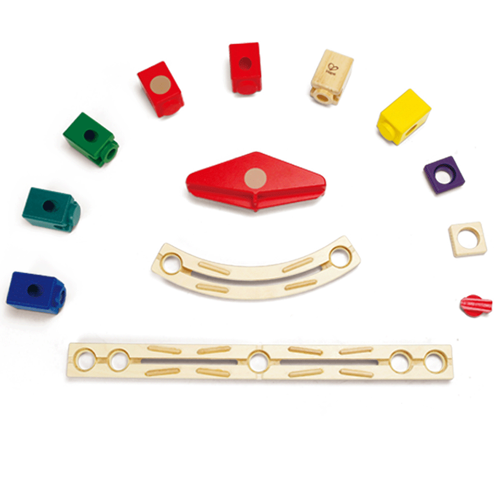 Hape Quadrilla Cyclone Wooden Marble Run Race Maze Building Set + Speedway Pack