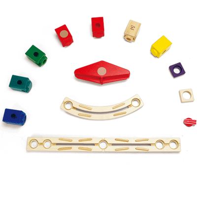 Hape Quadrilla Cyclone Wooden Marble Run Race Maze Building Set + Speedway Pack