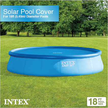 Intex 18 Ft Round Easy Set Blue Solar Cover for Swimming Pools, Pool Cover Only